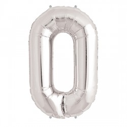 Parti Aksesuar 0 Rakam Folyo Balon Gümüş  40 inç Parti Aksesuar 0 Rakam Folyo Balon Gümüş  40 inç