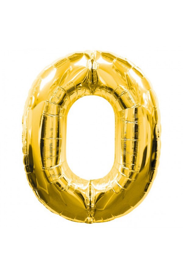 Parti Aksesuar 0 Rakamlı Folyo Balon Gold Renk  40 inç