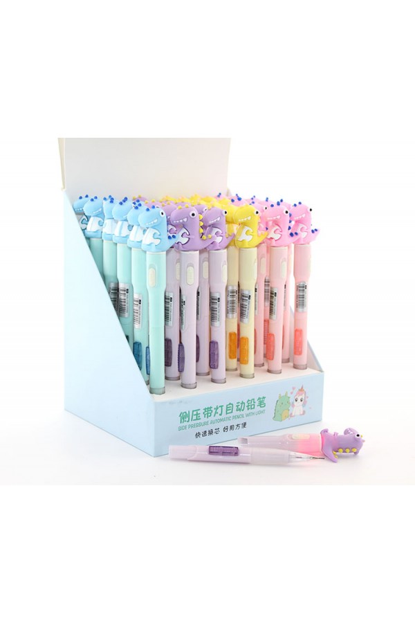 07 Uclu Ledli Dinazor Tasarımlı Kurşun Kalem