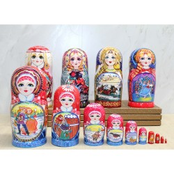 10'Lu Ahşap Matruşka Seti 10'Lu Ahşap Matruşka Seti