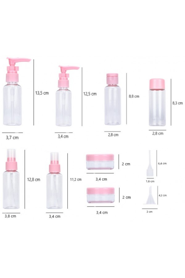 10 Parça Seyahat  Sprey ve Boş Şişe Seti