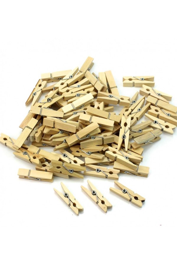 100'lü  Ahşap Mandal 2.5cm 10'lu Paket 1000 Adet