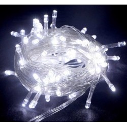 10m 100 Led Boncuk Lamba Beyaz Işık Şeffaf Kablo 10m 100 Led Boncuk Lamba Beyaz Işık Şeffaf Kablo