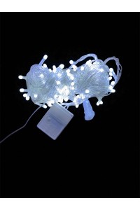 10m 100 Led Damla Uçlu Beyaz Işık Şeffaf Kablo