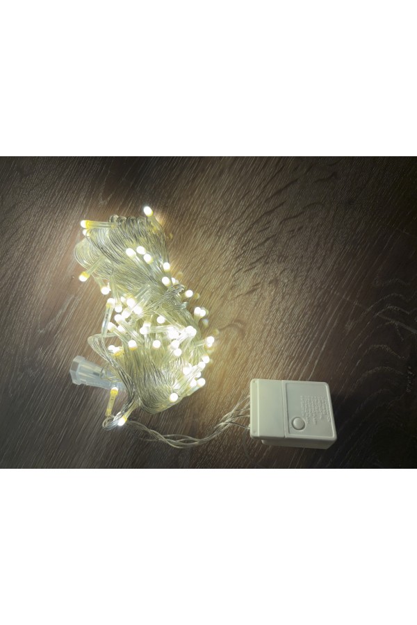 10m 100 Led Damla Uçlu Gün Işığı Şeffaf Kablo