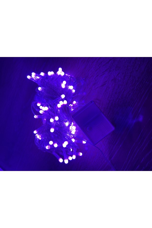 10m 100 Led Damla Uçlu Pembe Işık Şeffaf Kablo