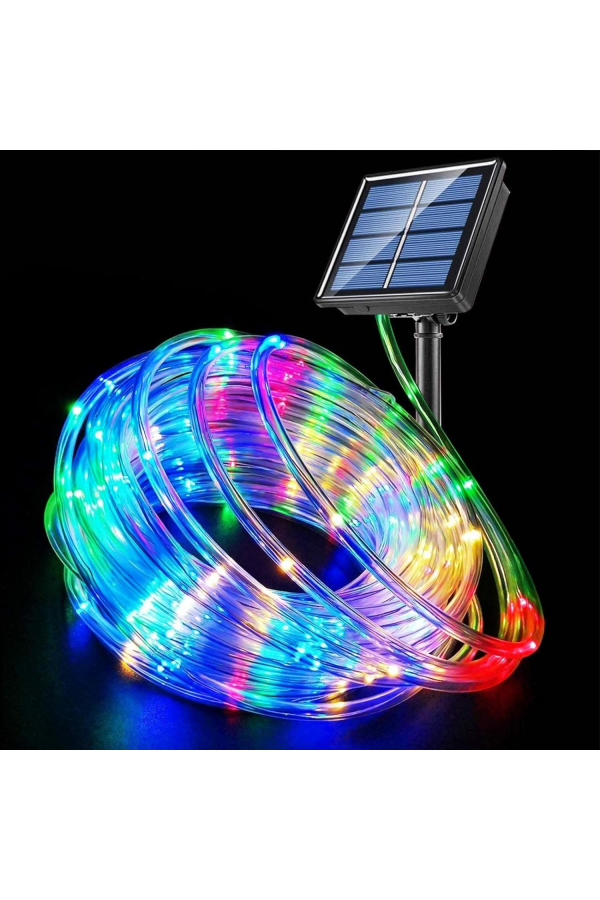 10m 100 Led Solar Led Işık RGB