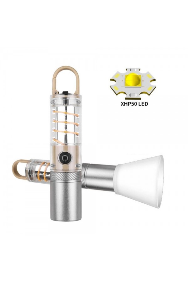 10W Zoomlu Led Powerbank Özellikli Şarjlı Kamp El Feneri