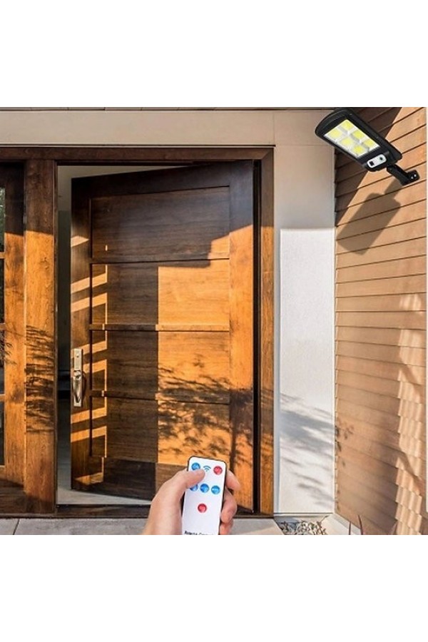 120 Ledli Kumandalı Solar Sokak Lambası Bahçe Aydınlatma S-36