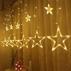 Yıldız Sarkıtlı Perde LED Aydınlatma - 3m Genişlik, 8 Modlu, Günışığı Renk,Ev Süsleme Işığı Yıldız Sarkıtlı Perde LED Aydınlatma - 3m Genişlik, 8 Modlu, Günışığı Renk,Ev Süsleme Işığı