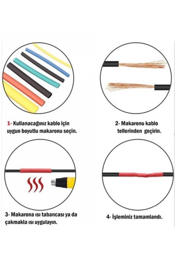 164 Parça Set Isıyla Daralan Makaron Kablo Koruyucu Kılıf 164 Parça Set Isıyla Daralan Makaron Kablo Koruyucu Kılıf