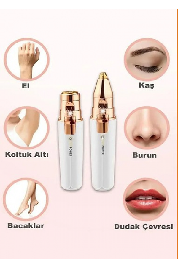 2 Başlıklı Yüz Tüy Alıcı Kaş Bıyık Kıl Epilasyon Aleti Şarjlı