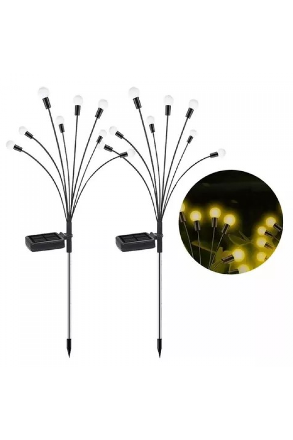 2'li Solar Bahçe Aydınlatması 10 Ledli 2 Modlu RGB