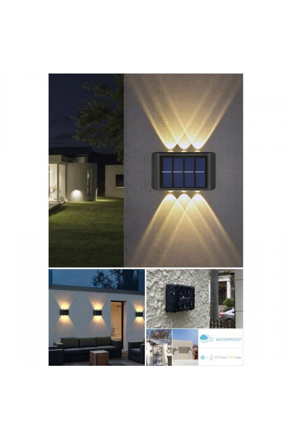 2'li Solar Duvar Aydınlatması 6 Ledli Gün Işığı