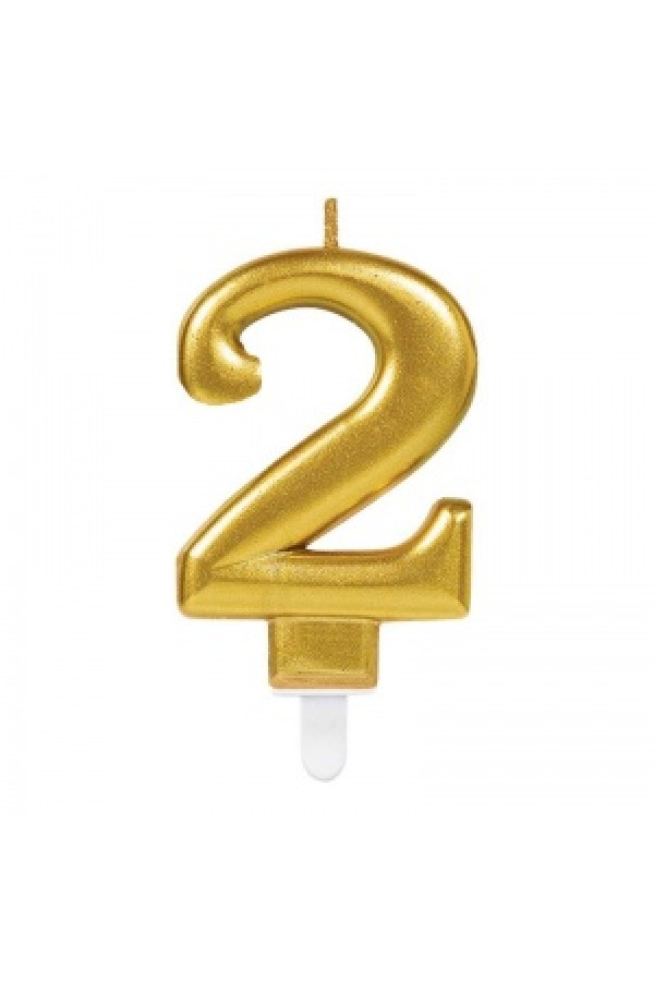 Parti Akseusar Parti Malzemeleri 2 Rakam Mum Gold Renk