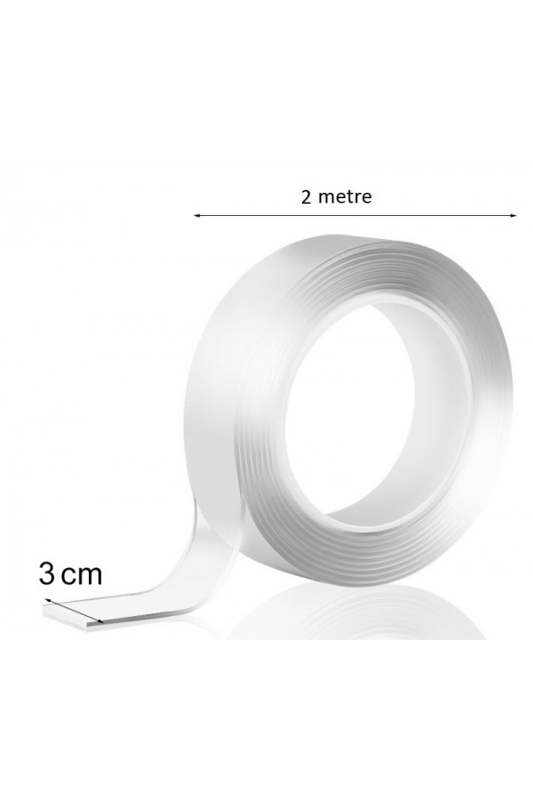 2m*3cm Çift Taraflı Şeffaf Bant 2 Metre