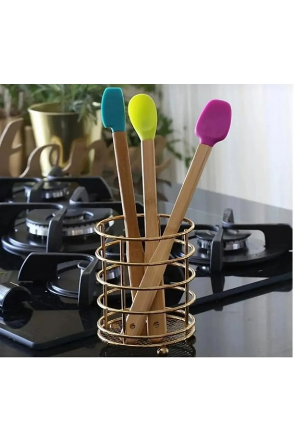 3 adet ısıya dayanıklı bambu spatula