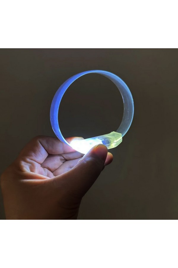 3 Modlu Pilli LED Işıklı Esnek Parti Bilekliği Beyaz 3 Modlu Pilli LED Işıklı Esnek Parti Bilekliği Beyaz