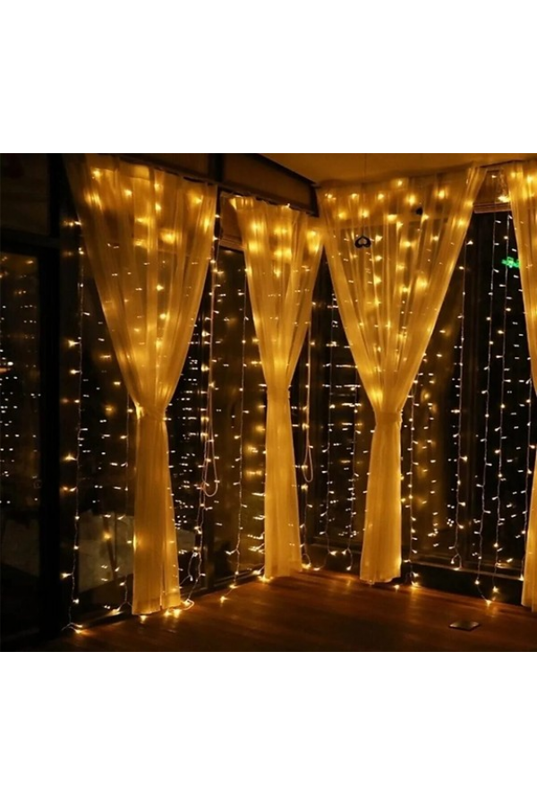 3x3 Perde Led 300 Adet Ledli Gün Işığı 8 Mod Eklemeli PL-10
