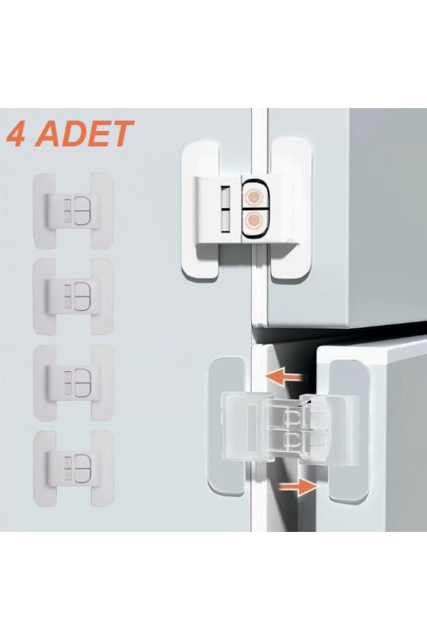 4 Adet Buzdolabı, Çekmece ve Dolap Kapağı Çocuk Kilidi
