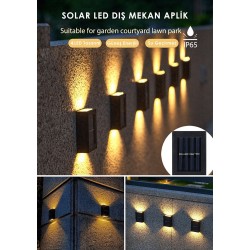 4 Ledli Solar Çift Taraflı Duvar Lambası Güneş Enerjili Aydınlatma Dekorasyon Aplik Işık 4 Ledli Solar Çift Taraflı Duvar Lambası Güneş Enerjili Aydınlatma Dekorasyon Aplik Işık