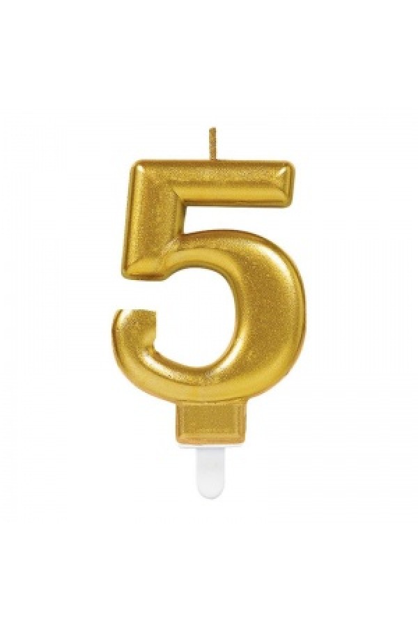Parti Aksesuar Parti Malzemeleri 5 Rakam Mum Gold Renk