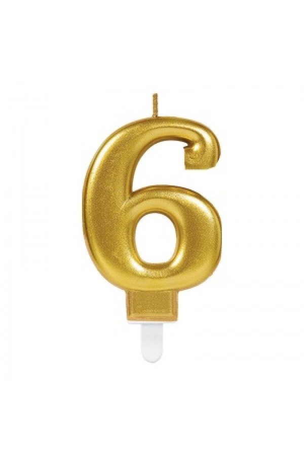 Parti Aksesuar Parti Malzemeleri 6 Rakam Mum Gold Renk