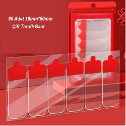 60 Parça Kolay Açılır Güçlü Çift Taraflı Bant 18mm*50mm 60 Parça Kolay Açılır Güçlü Çift Taraflı Bant 18mm*50mm