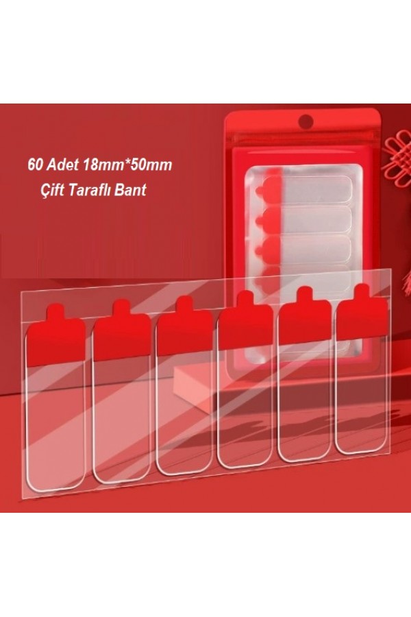 60 Parça Kolay Açılır Güçlü Çift Taraflı Bant 18mm*50mm