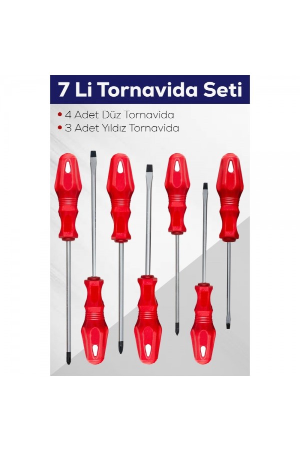 7'li Tornavida Seti (4 ADET DÜZ TORNAVİDA 3 ADET YILDIZ TORNAVİDA)