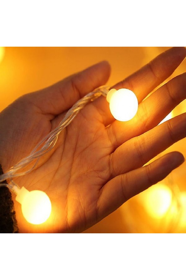 Dekoratif Fişli Top Led Işık Yılbaşı Aydınlatma 5 Metre