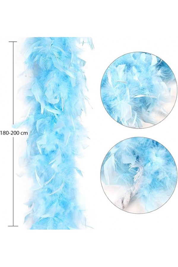 Açık Mavi Renk Kabarık Kalın Otriş Boa Tüy 6 cm Genişlik 180-200 cm Uzunluk Açık Mavi Renk Kabarık Kalın Otriş Boa Tüy 6 cm Genişlik 180-200 cm Uzunluk