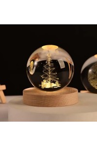 Ağaç Renk Değiştiren Işıklı Cam Küre 6cm