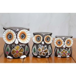 Ahşap 3'Lü Baykuş Seti Ahşap 3'Lü Baykuş Seti