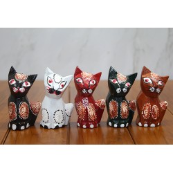 Ahşap 5'Li Kedi Seti