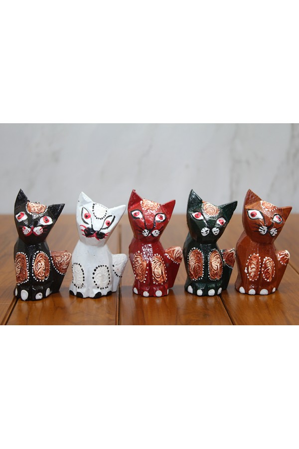 Ahşap 5'Li Kedi Seti