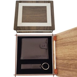 Ahşap Kutulu Deri Cüzdan Anahtarlık Set Dekoratif Hediyelik Ahşap Kutulu Deri Cüzdan Anahtarlık Set Dekoratif Hediyelik