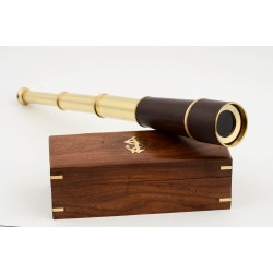 Ahşap Kutulu Deri İşlemeli Pirinç Dürbün Ahşap Kutulu Deri İşlemeli Pirinç Dürbün