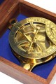 Ahşap Kutulu El Yapımı Pirinç Güneş Saati Ve Pusula