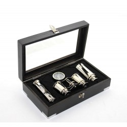 Ahşap Kutulu Pirinç Dürbün Pusula Ve Kumsaati Seti