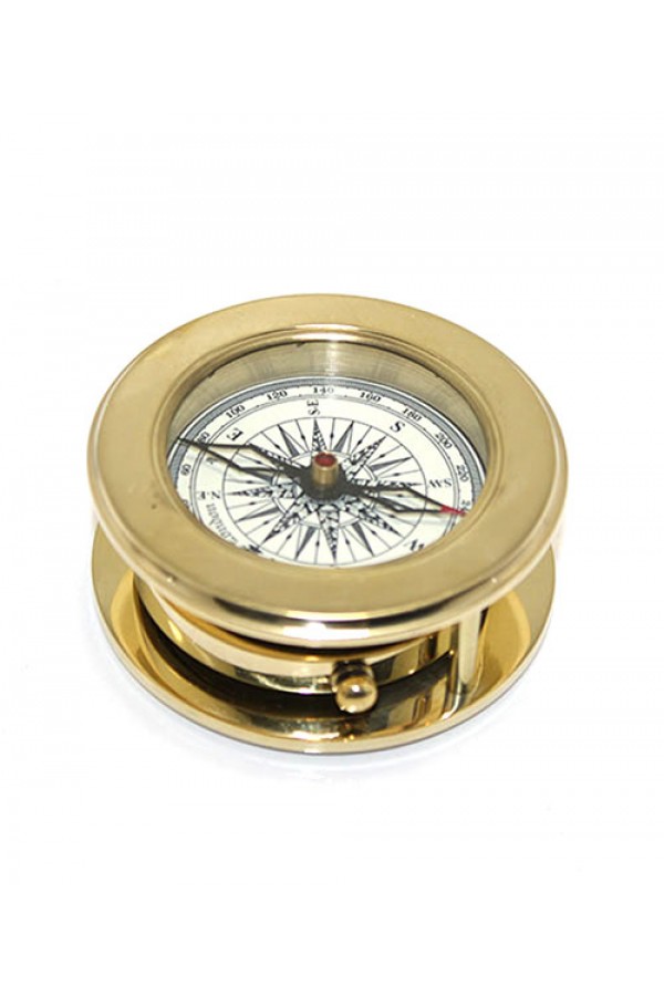 Ahşap Kutulu Pirinç Mercekli Pusula