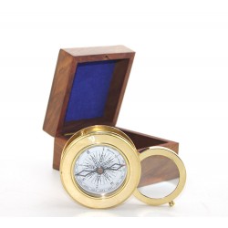 Ahşap Kutulu Pirinç Mercekli Pusula