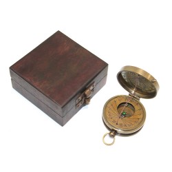 Ahşap Kutulu Pirinç Pusula