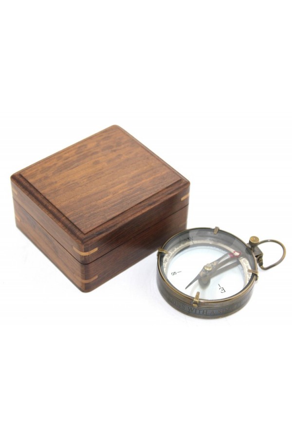 Ahşap Kutulu Pirinç Pusula