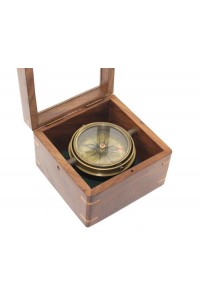 Ahşap Kutulu Pirinç Pusula