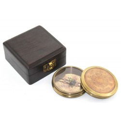 Ahşap Kutulu Pirinç Pusula