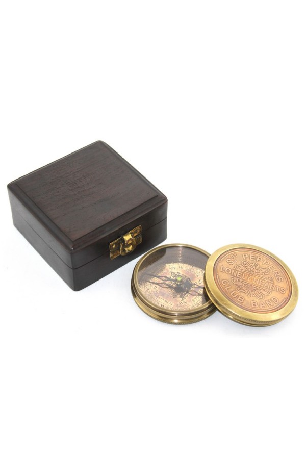 Ahşap Kutulu Pirinç Pusula