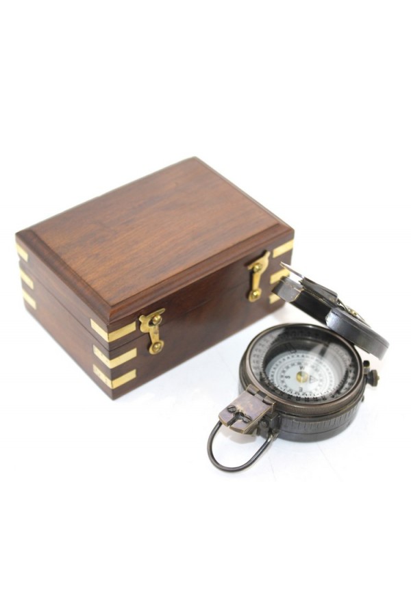 Ahşap Kutulu Pirinç Pusula