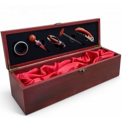 Ahşap Kutulu Şaraplık Ve Tirbuşon Seti Ahşap Kutulu Şaraplık Ve Tirbuşon Seti