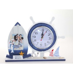 Ahşap Marin Dümenli Çerceveli Saat Ahşap Marin Dümenli Çerceveli Saat